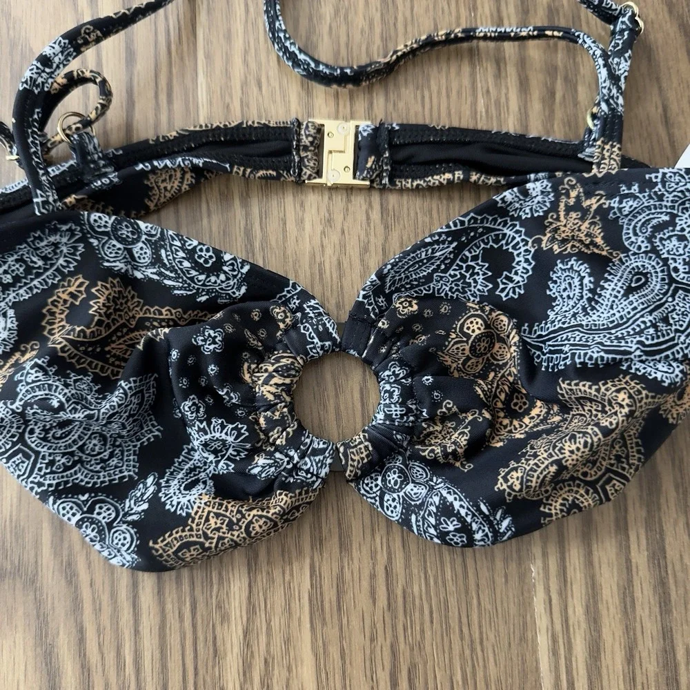 NEW Faithful The Brand Womens Paisley Two Piece Bathing Suit Black Small/Medium*